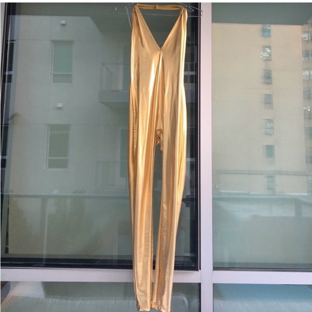 American Apparel Gold Lamé Catsuit M - Picture 7 of 15